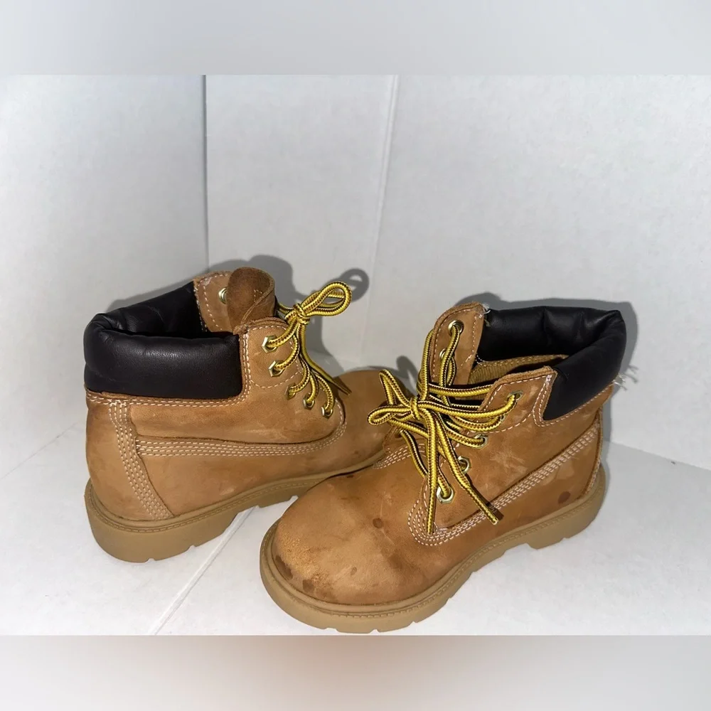 Timberland Kids Brown Boots with Yellow Laces